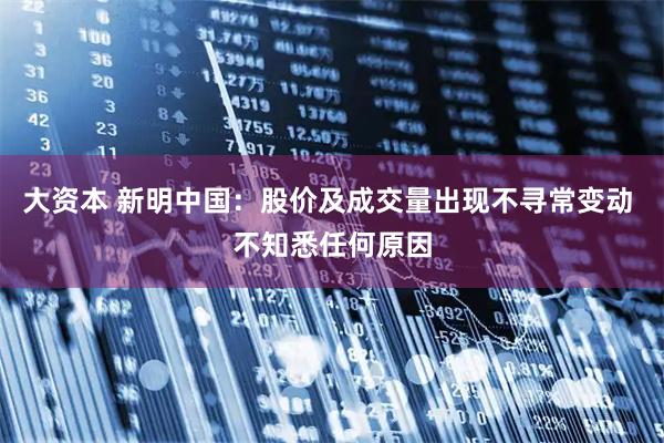 大资本 新明中国：股价及成交量出现不寻常变动 不知悉任何原因